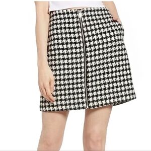 NEW Vero Moda Maria Houndstooth Front Zip Skirt